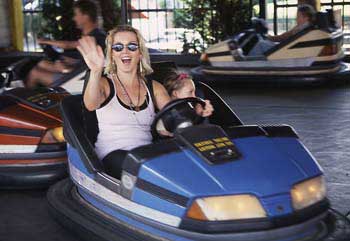 Sally in a dodgem
