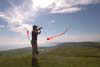 Bev spinning poi on Compton Down
